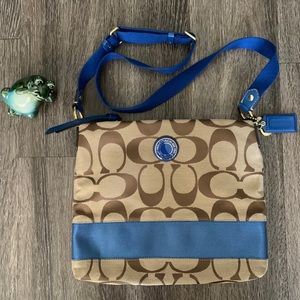Coach blue brown bag